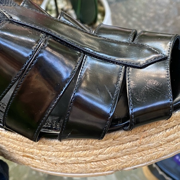 Ralph Lauren Purple Label Black Wrap Around Strap Platform Espadrilles Sandals - Picture 5 of 16